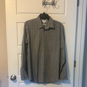 Calvin Klein Men's Charcoal Checkered Button-Down Shirt